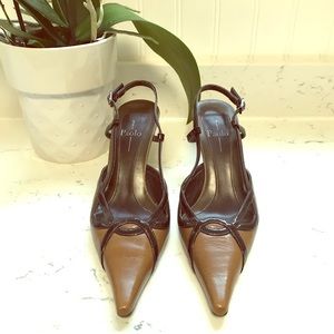 Linea Paolo Brown slingback pointy pumps 5M